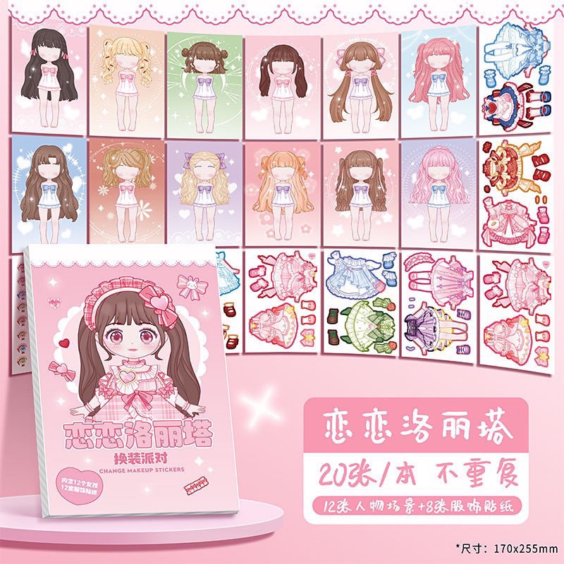 

PROMO / mainan stiker anak jumbo dress up ganti wajah change makeup sticker / stiker momo
