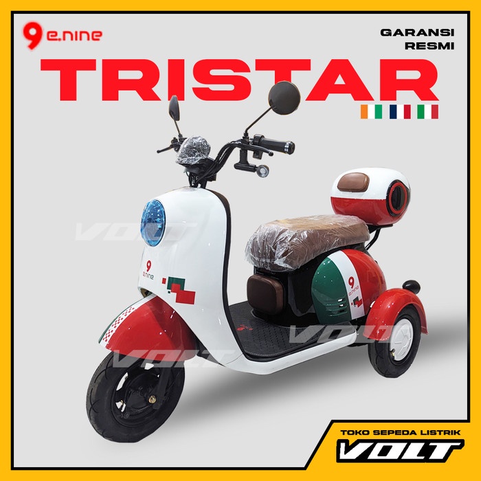 Best seller Enine Tristar Sepeda Listrik Roda 3 E-Nine Italy Electric Bike Terlaris