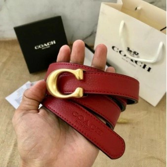 Coach Leather Women'S Belt Ikat Pinggang Wanita Premium 3 Warna Sb Promo