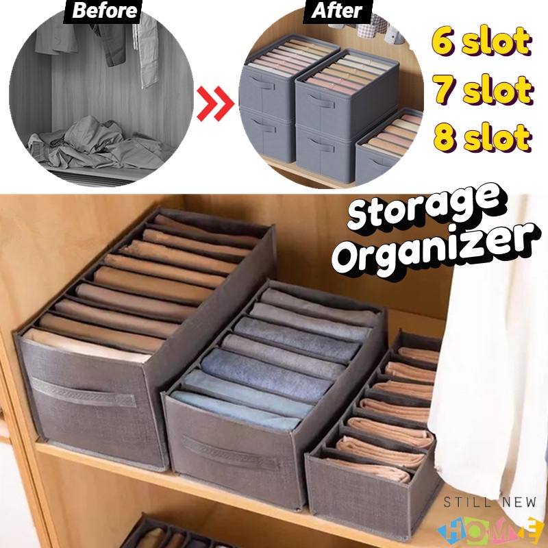 Storage Box Organizer/Sekat Pembatas Dalam Lemari/Tempat Organizer Lemari Pakaian/Multifungsi Tempat