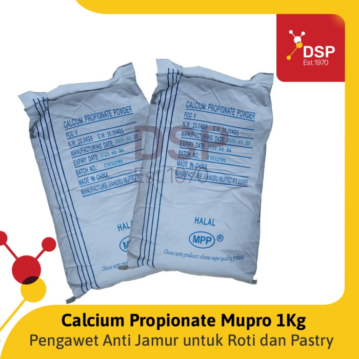 

Promo Terbatas Calcium Propionate Powder Mupro Ex. Rrt Food Grade Anti Tengik 1 Kg Aman