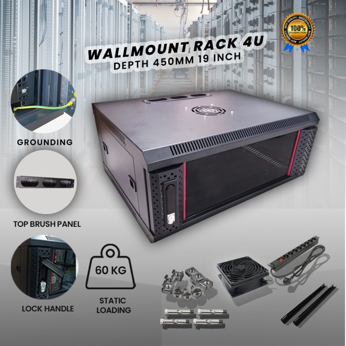 wallmount rack 4u / rak server 4u
