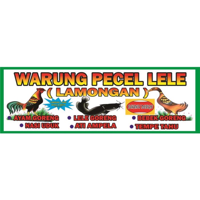 SPANDUK / BANNER USAHA PECEL LELE 3 x 1 meter