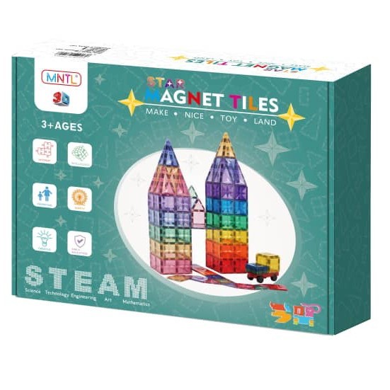 MNTL Magnetic Tiles 120 pcs : Warna Solid