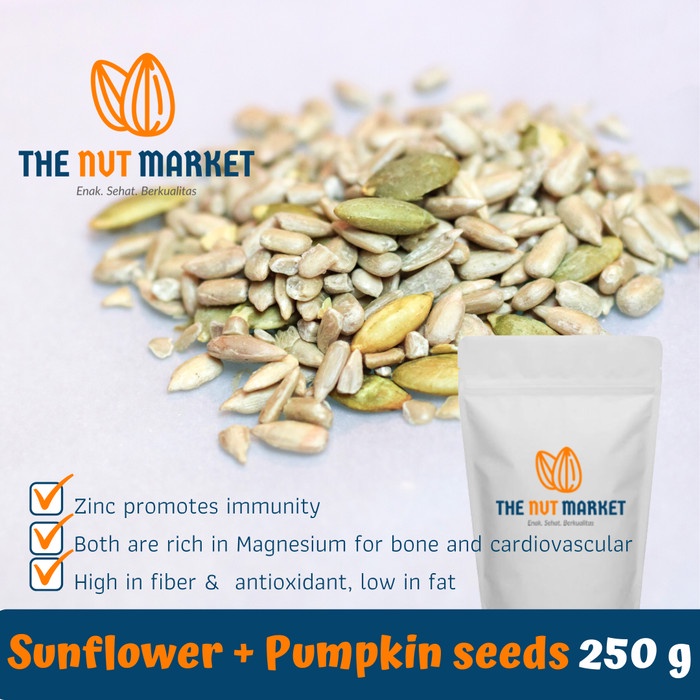 

Mix sunflower & pumpkin seeds roasted 250gram EKONOMIS