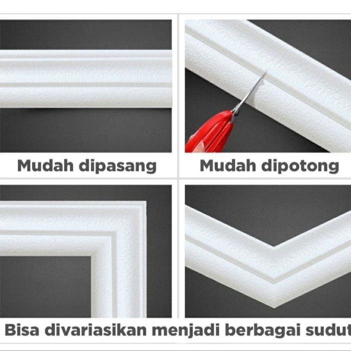 JTTOP" LIST PROFIL FOAM 3D BORDER DEKORASI FOAM WALL FRAME