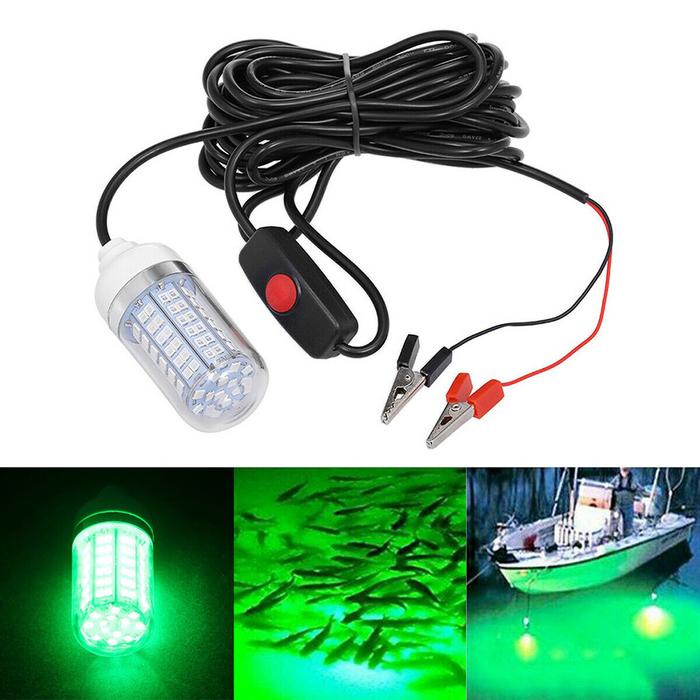 FLAMEER IP68 LAMPU MEMANCING BAWAH AIR 12V LED HIJAU TAHAN AIR LAMPU CUMI-CUMI MENARIK UDANG PANCING