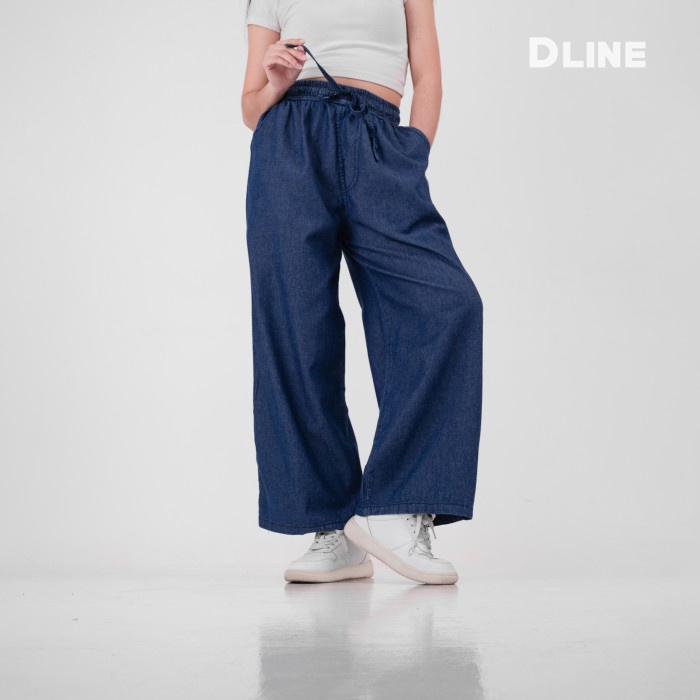 Celana Kulot Panjang Jeans Wanita Fit Super Jumbo 100Kg Bigsize