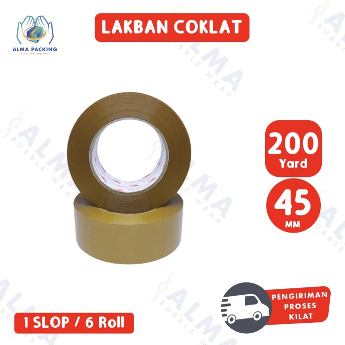 

Ready Stock Lakban Opp Tape / Lakban Coklat Tape 200 Yard (1 Slop) Packing Aman