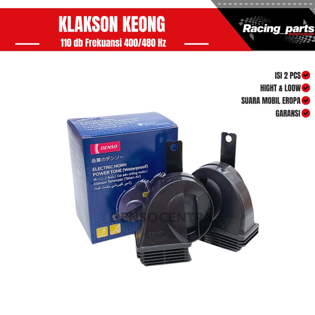 KLakson Keong DENSOO Waterproof 12Volt TAHAN AIR - Untuk MOBIL & MOTOR Klakson Sepeda Motor - Keong