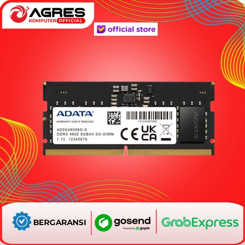 ADATA DDR5 16GB 4800MHz SINGLE SODIMM / Memory RAM Laptop DDR5 4800