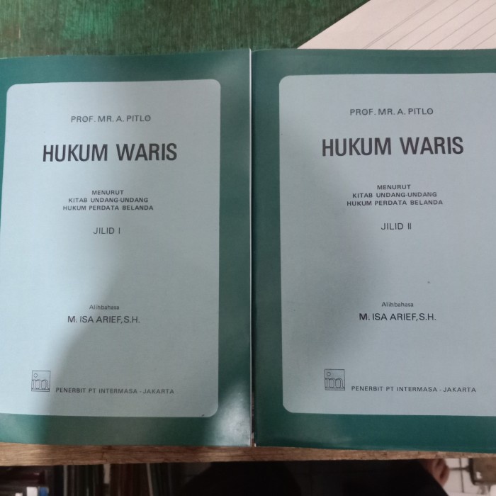 

SALE !!! BUKU HUKUM WARIS JILID I DAN II BY PITLO READYY