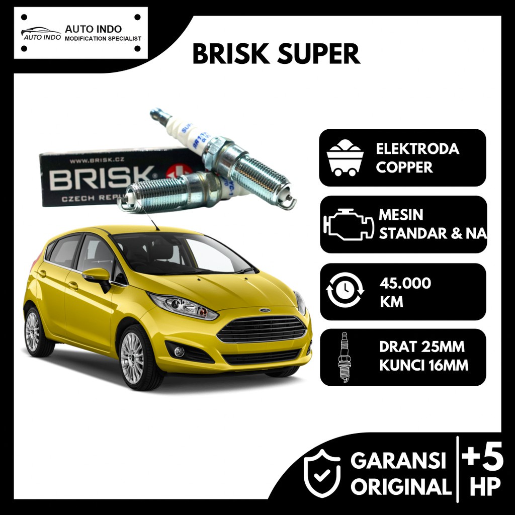 Busi Mobil Ford Fiesta 1400cc Busi Brisk Super RR15YC-1 100% Ori
