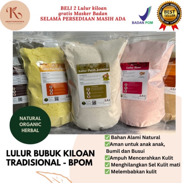 LULUR KILOAN / LULUR TRADISIONAL/ BEDDA LOTONG/ SCRUB BADAN/ PEMUTIH KULIT WE