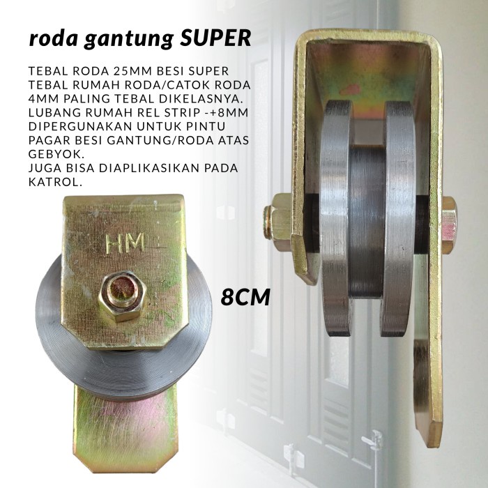 roda gantung super 8cm aksesoris pagar