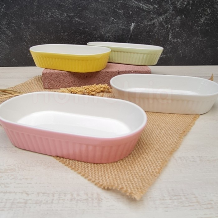 [BestSeller] RAMEKIN BOWL OVAL TAHAN PANAS CERAMIC OVAL E RAMEKIN OVEN POLOS