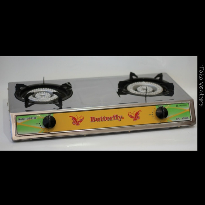 KOMPOR GAS 2 TUNGKU BUTTERFLY BURNER COR API SERIBU 8150