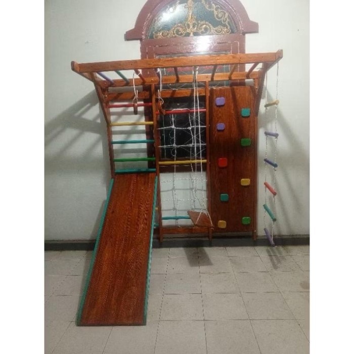 BRAKIASI DINDING FULLSET / AYUNAN KAYU / PEROSOTAN MAINAN ANAK / MAINAN EDUKASI