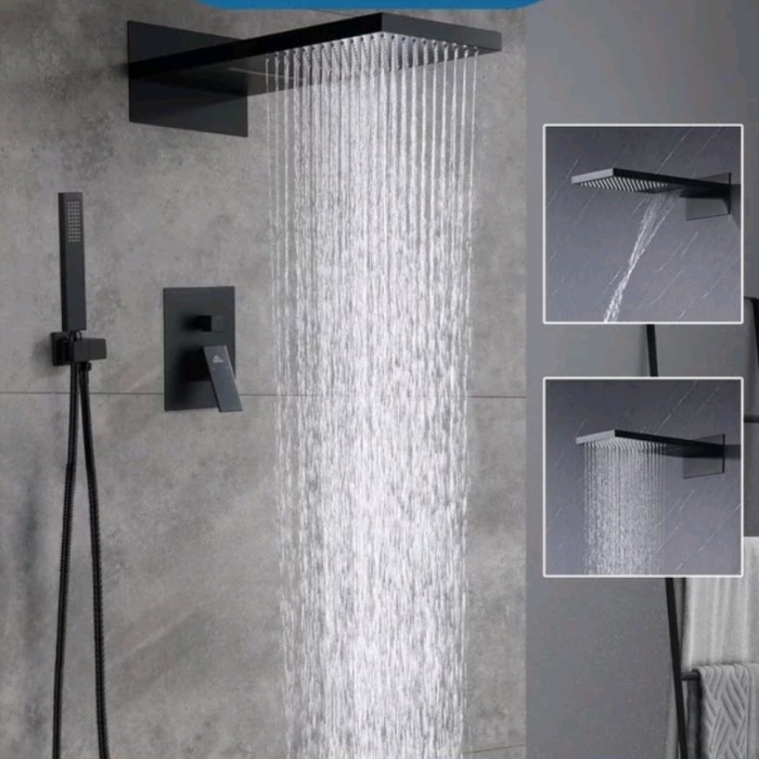 SHOWER KAMAR MANDI TANAM HITAM MODEL TOTO SHOWER SETT BLACK PANAS DING