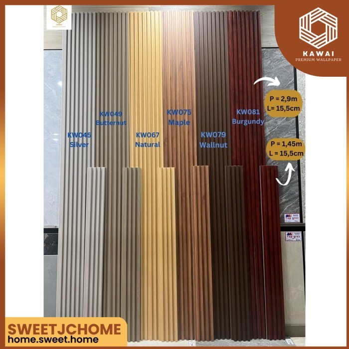 TERMURAH Wall Panel WPC Wood Premium 1.45 meter x 15.5cm dekorasi dinding Panel Kayu 3D READY MEDAN