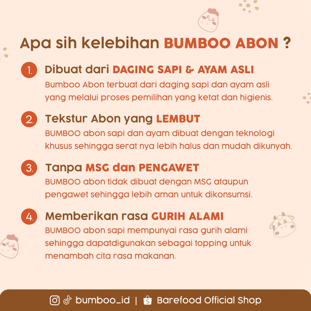 

A Barefood Bumboo Abon Asli - Tekstur Lembut Mpasi Si Kecil - Sumber Protein - Tanpa Msg - Tanpa
