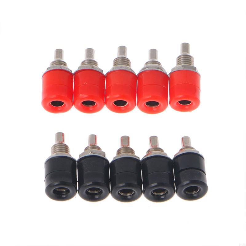 10Pcs Insulated Safety 4MM Banana Plug Socket Jack Panel Mount Binding Post Connector Multimeter Soc