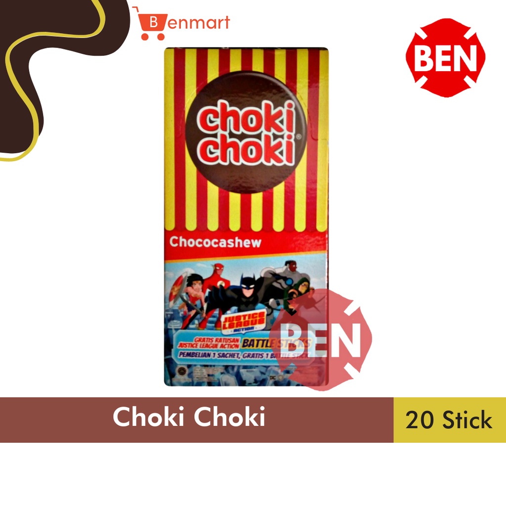 

A Chokichoki 1 Dus Box Pak Choki Choki Chococashew Coklat 20 Pcs Stik Grosir Murah Jajanan
