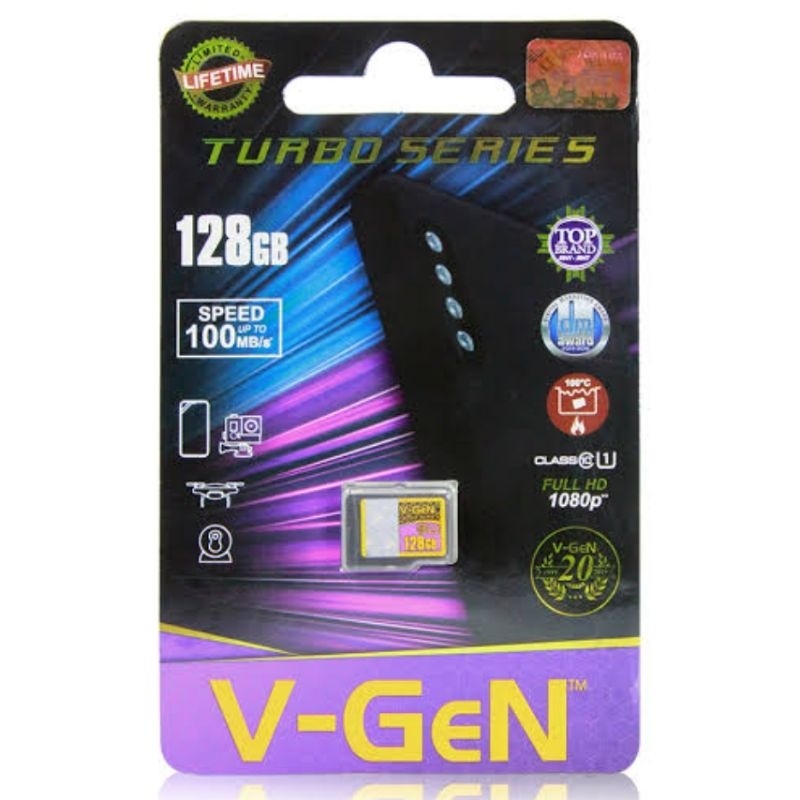 TerLengkapDong- Memori Micro SD V-Gen 128 GB Memory Card 128gb Class 10 Turbo Vgen Original Mmc Sdhc