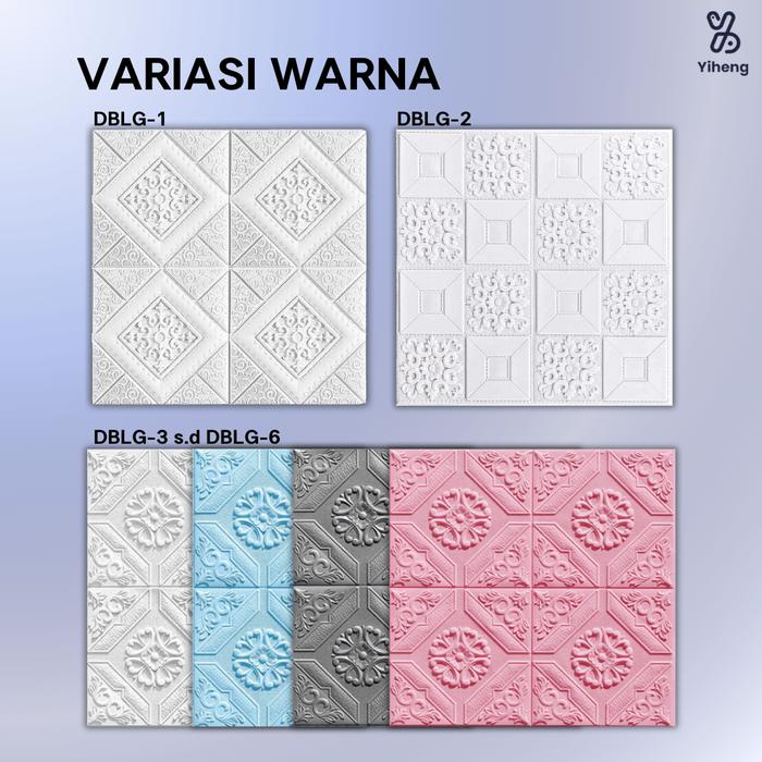 MURAH YIHENG - WALLPAPER PLAFON 70cm x 70cm Motif Ukiran Batik 3D Foam Timbul Aesthetic Wallpaper