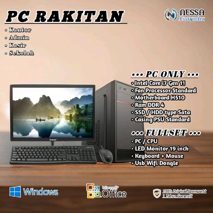 Komputer / PC Rakitan Core i7 Gen 10 seri 10700 / f - Siap Pakai - Vga Onboard