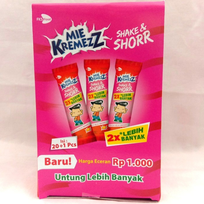 

(TopSeller) MIE KREMEZZ Shake & Shorr Rasa Keju Manis 16gr Isi 20+1 pcs