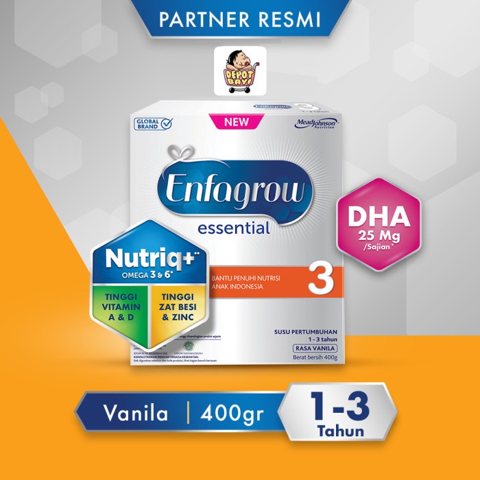 

(TopSeller) Enfagrow Essential 3 Vanila 400 gram