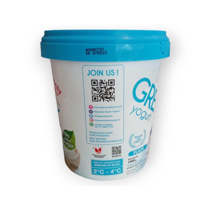 

(TopSeller) Heavenly Blush Greek Yoghurt Chill 1kg