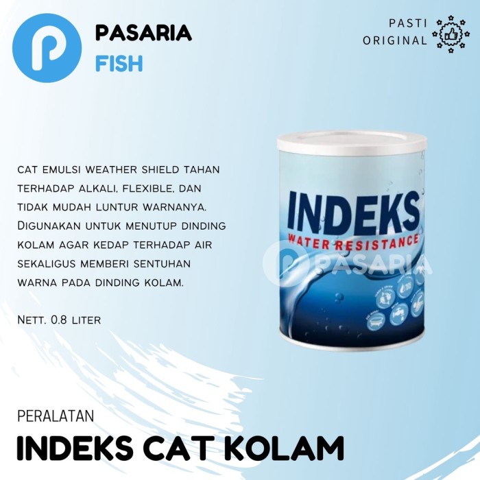 (TopSeller) CAT KOLAM Ikan INDEKS 0,8 Liter Pelapis Anti Bocor Kiloan Campuran Air Hitam/Putih