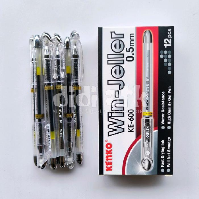 

Pulpen Cair Kenko Win Jeller Warna Hitam 0.5Mm 1 Pak Isi 12 Pcs - Pen Stationery