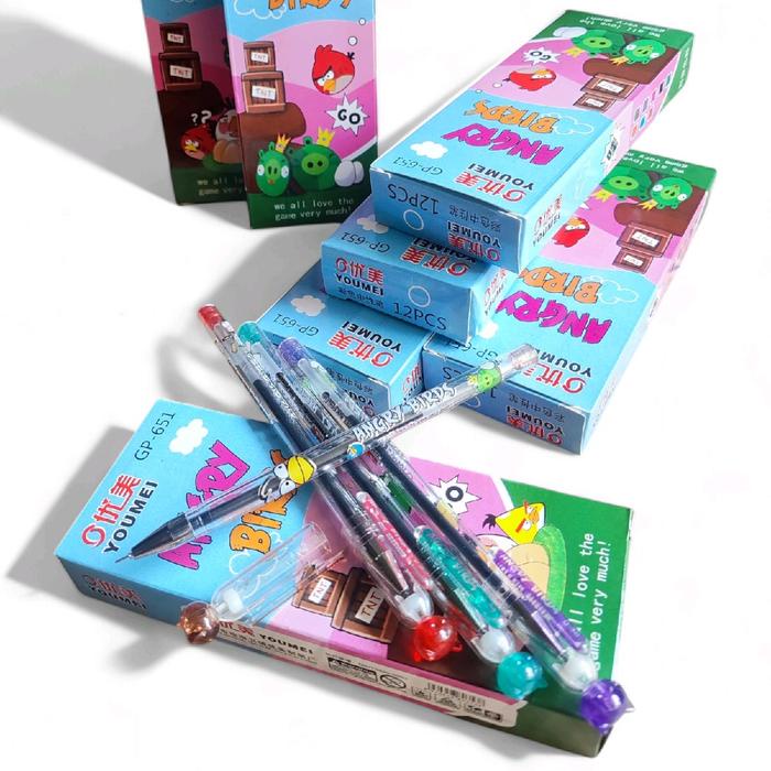 

Pulpen/Bulpen/Ballpoint/Pena Gel Ink 0.5 Angry Birds Isi 12Pcs/1 Lusin Gp 651