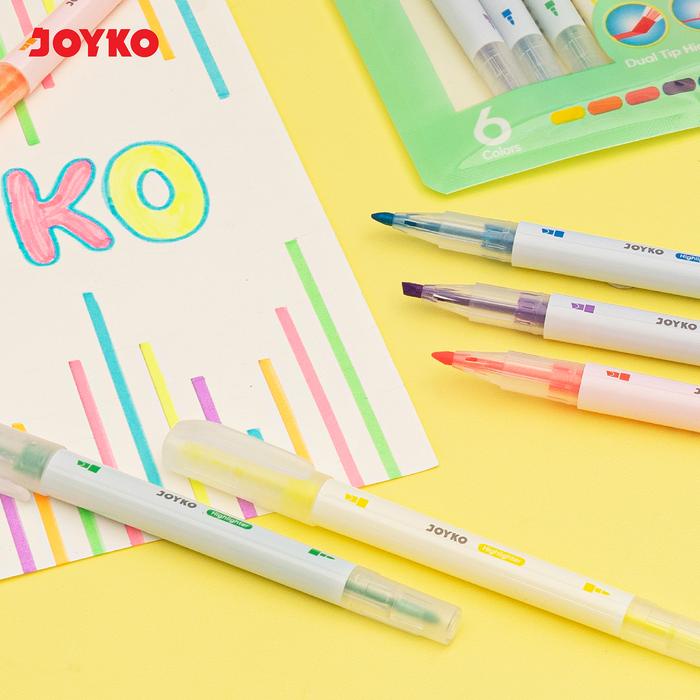

Joyko Highlighter Dual Tip Neon Colours / Penanda Joyko Warna Neon Dua Sisi Hl-100-6