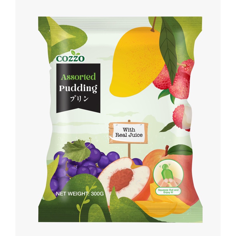 

A Cozzo Assorted Pudding 300G Cozzo Puding Aneka Rasa Buah Peach Grape Lychee Manggo