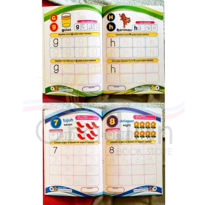 

Paket Lengkap 6 Buku Materi Paud / Mengenal Huruf Angka Hijaiyah Mewarnai Menarik Garis Menggunting