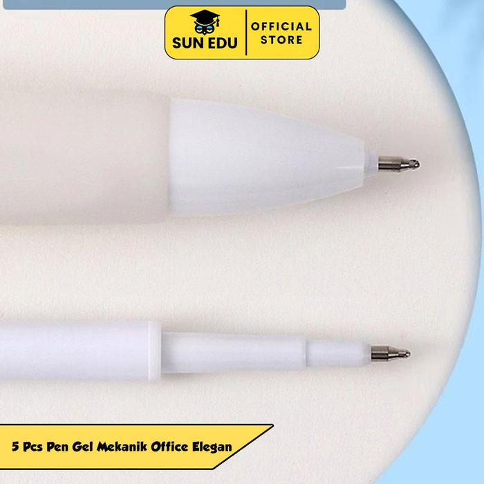 

5 In 1 Gel Pen Pulpen Pena 0.5 Mm/ Pensil Mekanik Polos Aesthetic Karet Tinta Stationery Stationery