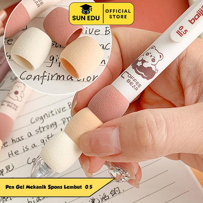 

Squish Set 4 Pen/Puff Pen Set 4/Set 4 Pen Karakter Hitam Stationery Tinta Pulpen Gel Merah