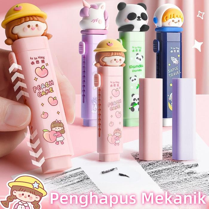 

2Pcs/Penghapus Pensil Mekanik Karakter / Penghapus Geser / Penghapus Pensil Karakter Lucu