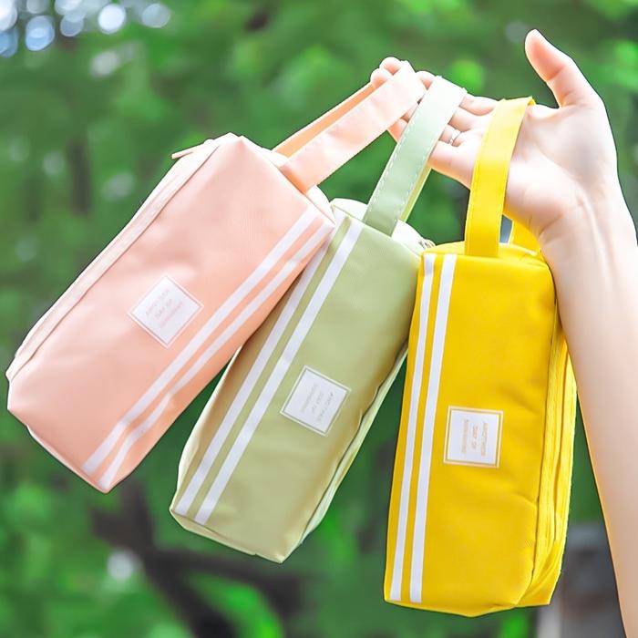 

Tempat Pensil Kapasitas Besar Kain Oxford Tas Penyimpanan Dua Lapis Tas Kosmetik Large Capacity