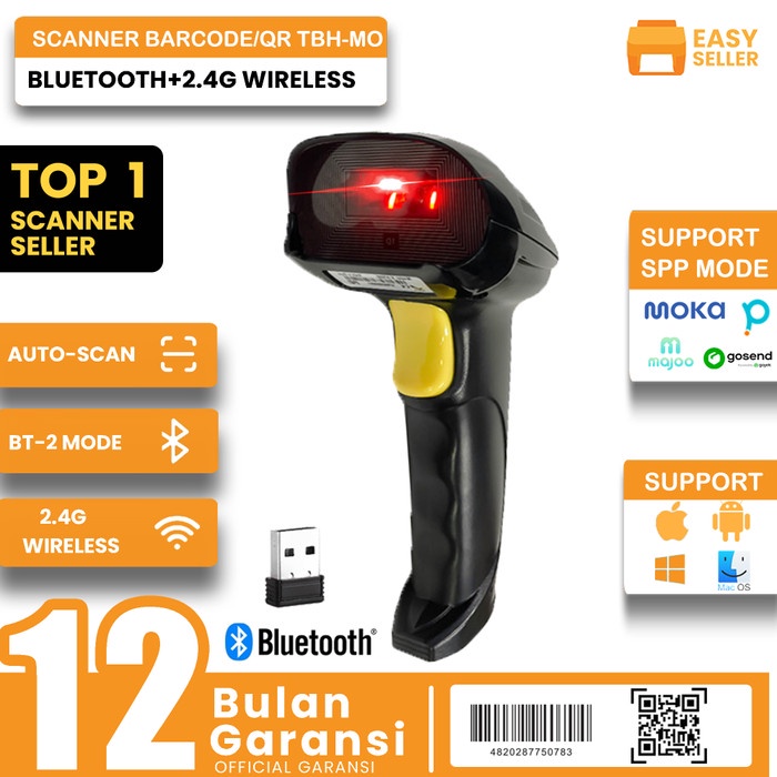 Barcode Scanner 1D & 2D Support USB Wireless Bluetooth Scan Barcode