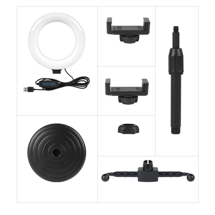 Ring Light 16Cm+Tripod +2 Holder Hp Ring Light Tripod Mini Stand Hp