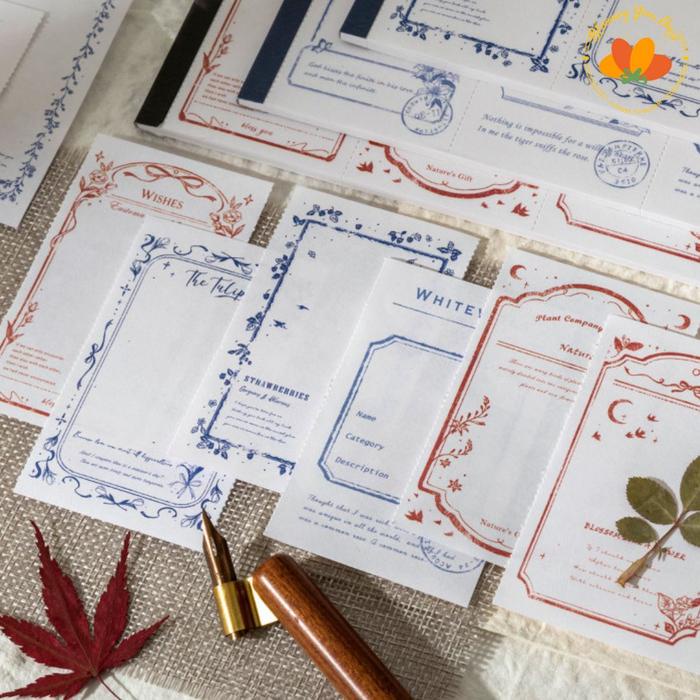 

pintar- bloomingyourdays vintage memo floral catatan scrapbook journal supplies