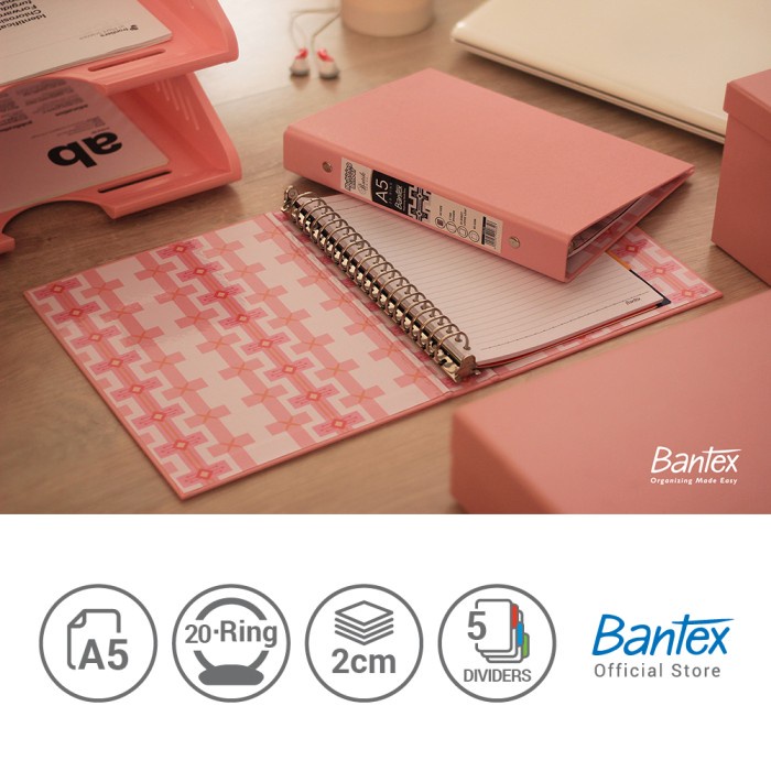 

pintar- Bantex A5 Multiring Binder - Musky Pink- Batik Series (1 Pcs) #1334 74