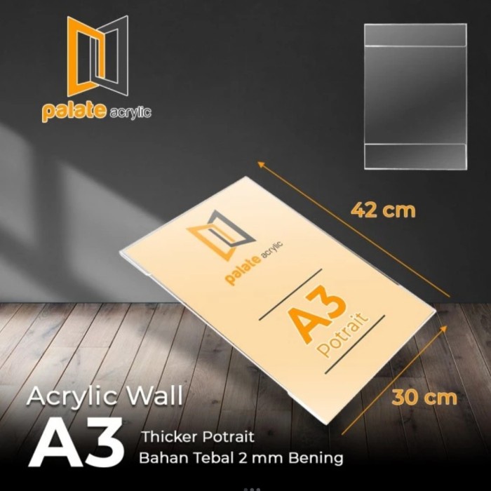 

pintar- Akrilik wall A3 / acrylic/ thicker / akrilik dinding brosur A3