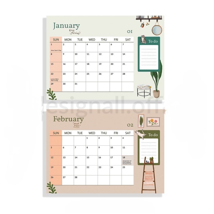 

pintar- Kalender 2024 Meja Duduk Aesthetic Spiral HM