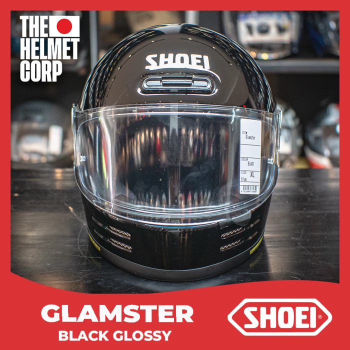 Shoei Glamster Black Glossy Retro Full Face Helm